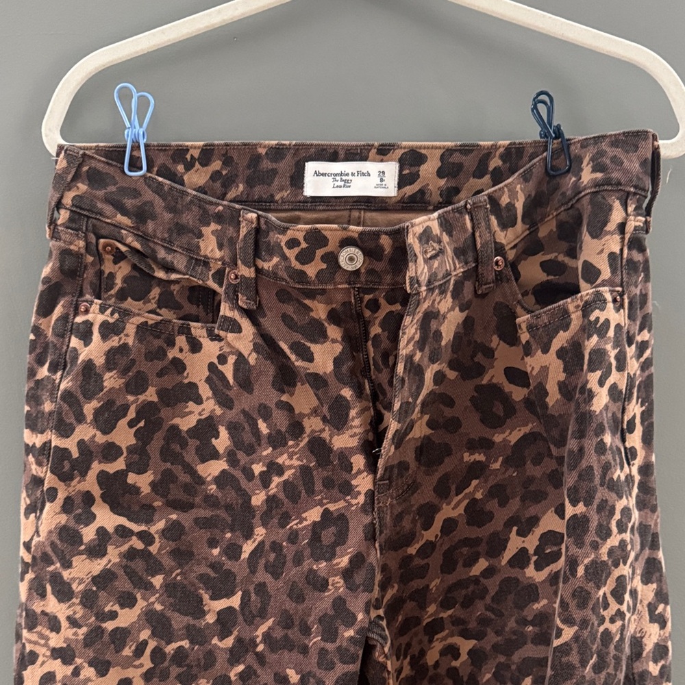 Abercrombie & Fitch Brown Leopard Print Jeans